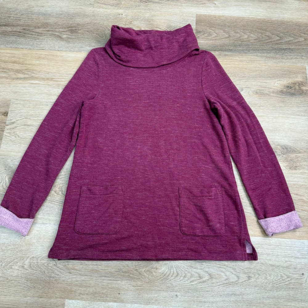 Chico's Cowl Neck Tunic Top Women Size 0-US Small Cozy Cabincore Outdoors